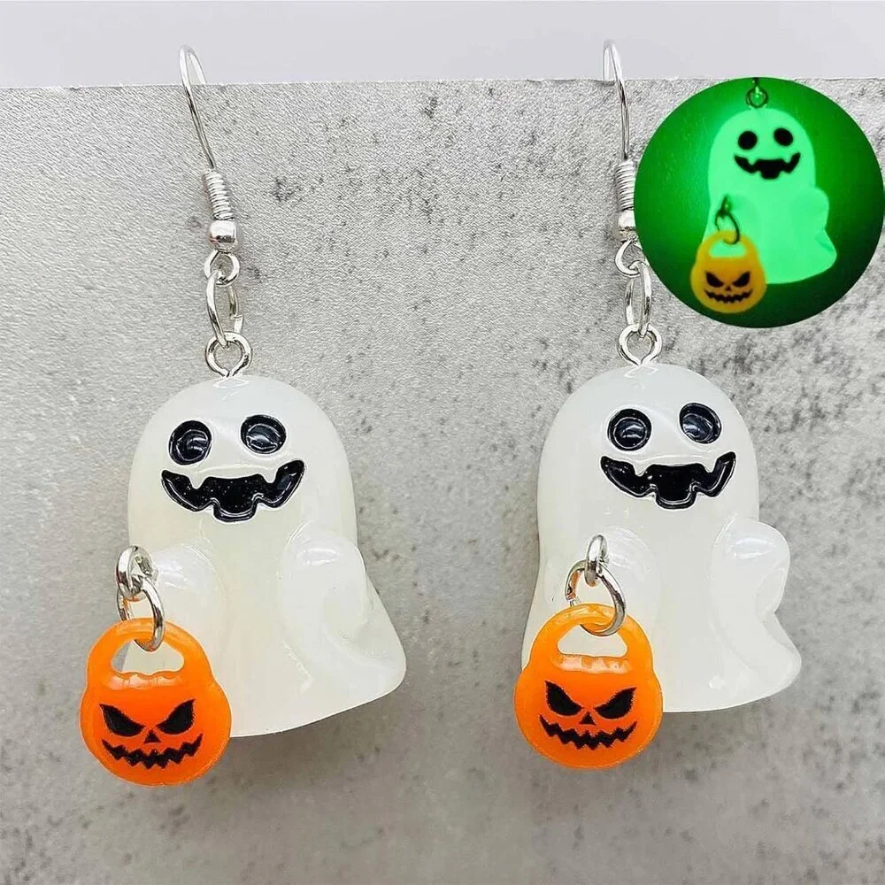 Women's A Pumpkin Ghost Halloween Blood Pumpkin Corn Dangle Earrings